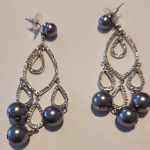 Sophisticated Silver and Gray Drop Earrings
